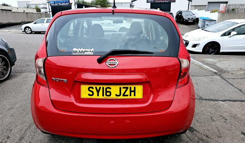 48k miles! 2016 Red Nissan Note Visia, 1.2 Petrol. MOT July 2026.FSH.Ulez free £4995 full