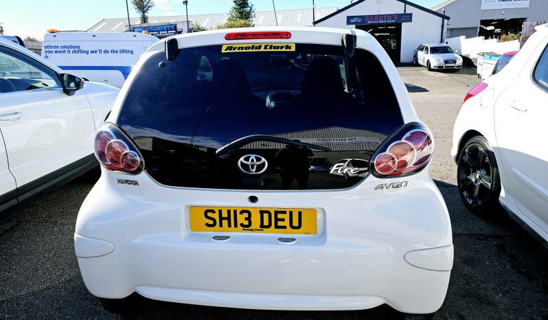 56k Miles! 2013 White TOYOTA AYGO VVT-I FIRE, 1L petrol.MOT August 2026.5Dr.£20 Tax.FSH.Ulez free.1 Owner £3950 full