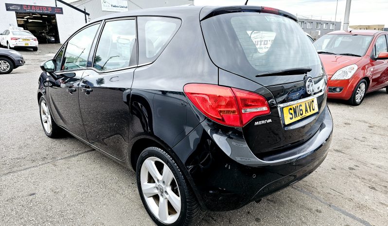 2016 Black Vauxhall Meriva Tech Line, 1.4 Petrol. MOT July 2026.52k miles. ulez free £4495 full