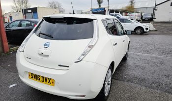 Automatic! 56k miles!2016 White Nissan Leaf 80kw Tekna .MOT November 2026.5Dr.FSH.Ulez free £6495 full