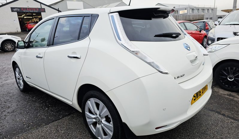 Automatic! 56k miles!2016 White Nissan Leaf 80kw Tekna .MOT November 2026.5Dr.FSH.Ulez free £6495 full