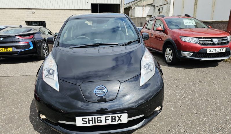 Automatic! 62k miles! 2016 Black Nissan Leaf 80kw Tekna .MOT December 2026.5Dr.£20 Tax.FSH.Reverse Camera.Ulez free.2 Owner £3995 full